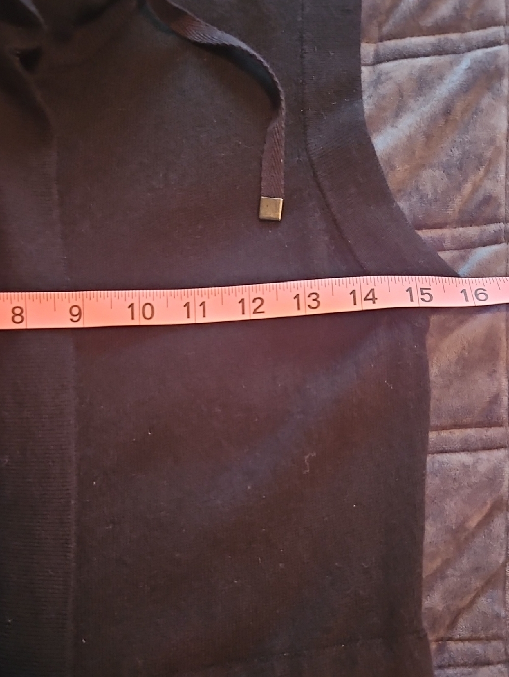 Saks Fifth Avenue Silk Cashmere Vest,Black Zip, Tie Waist, Luxury, Minimalist - Picture 8 of 9